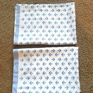 Tommy Hilfiger Kid Standart Pillowcases Set Of 2 Cotton Blend White Blue Anchors